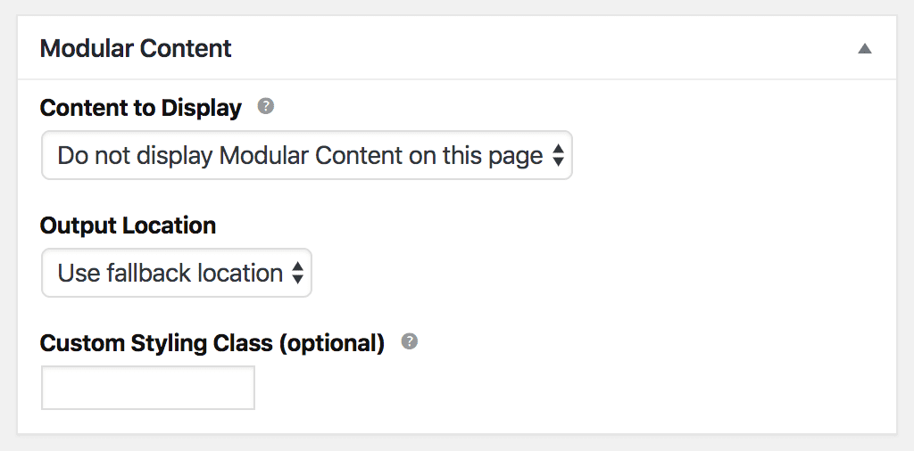 Modular Content post meta