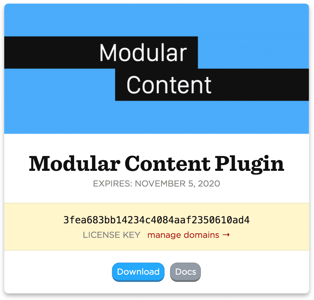 Modular Content license key